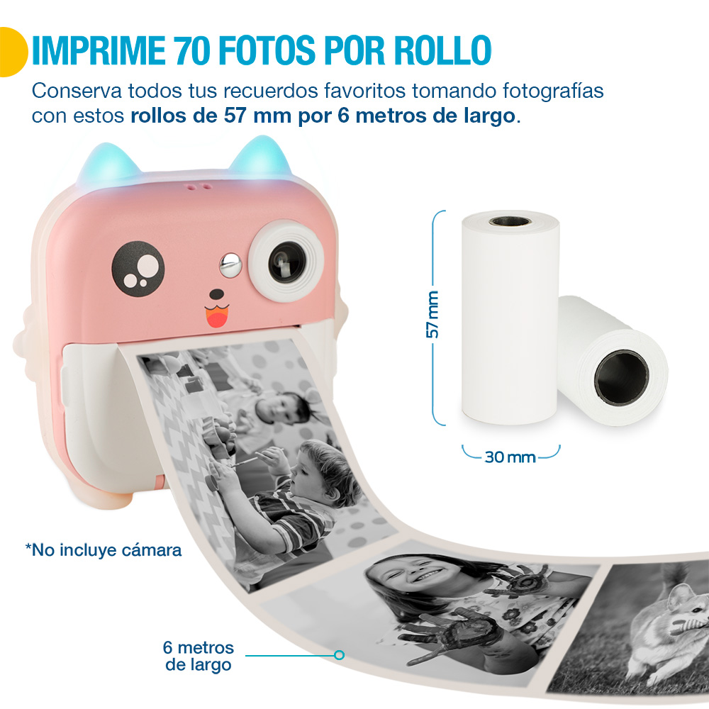 Foto 6 pulgar | Rollos De Papel Térmico 10 Piezas Para Cámara Digital Shimy 84132 57mm, Shimy, Color Blanco