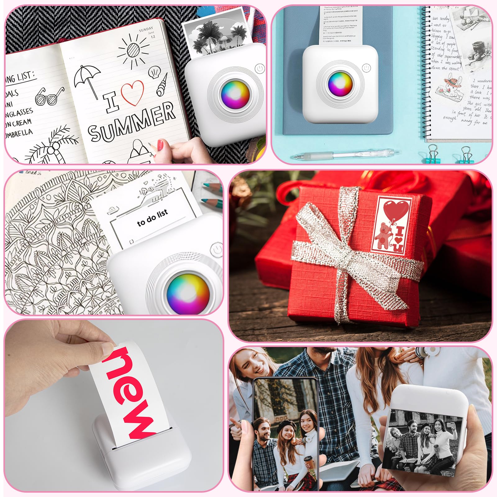 Foto 6 | Mini Impresora Portátil Qoosea Con Bolsa De Almacenamiento De Papel De 13 Rollos - Venta Internacional.