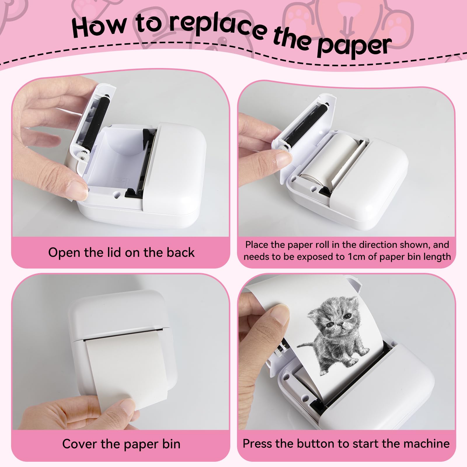 Foto 7 | Mini Impresora Portátil Qoosea Con Bolsa De Almacenamiento De Papel De 13 Rollos - Venta Internacional.