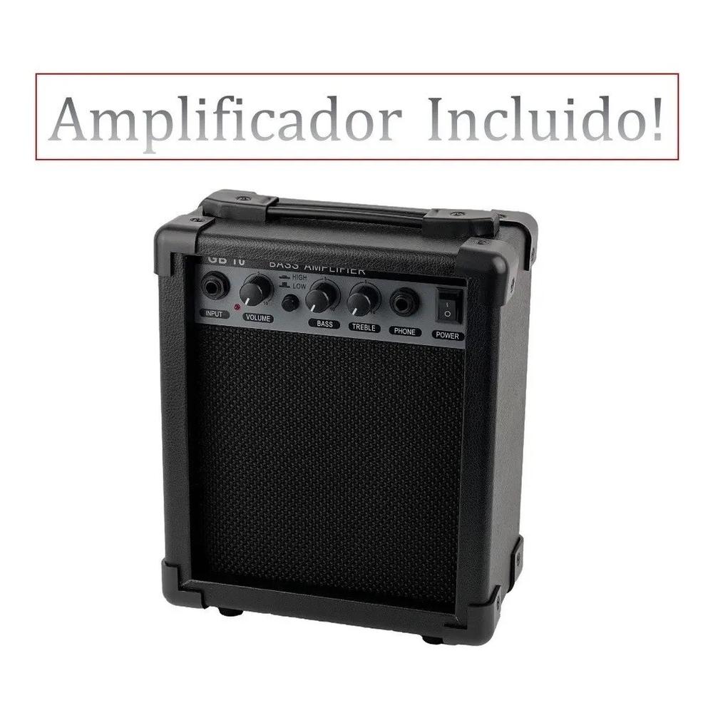 Foto 7 pulgar | Kit De Bajo Electrico Sombreado Jendrix Funda Amplificador Afinador