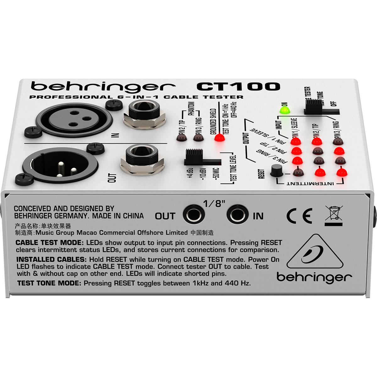 Behringer Ct-100 Probador De Cables Señal Audio Tester Pro