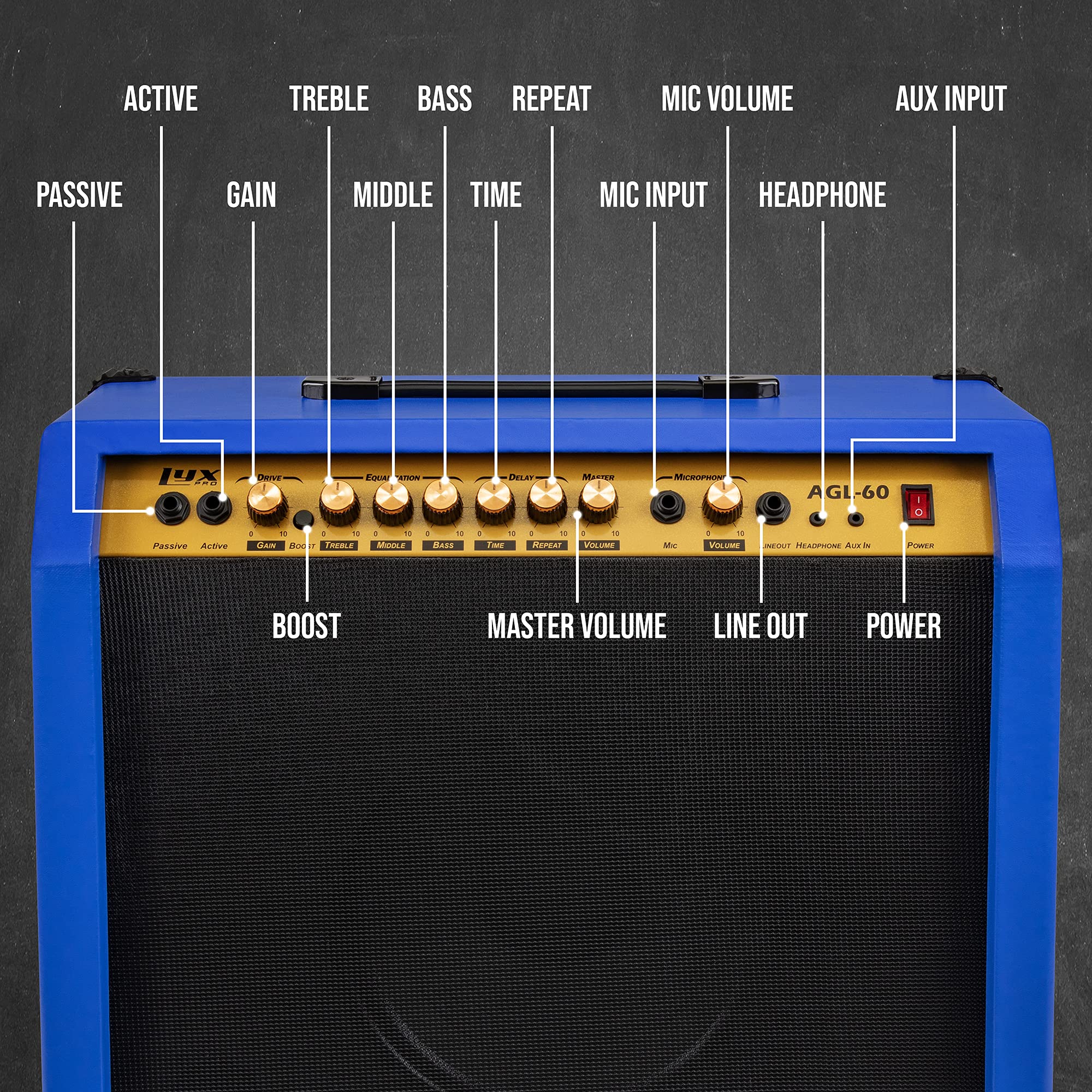 Foto 3 pulgar | Amplificador De Guitarra Eléctrica Lyxpro Combo De 60 W Con Altavoz De 10» - Venta Internacional.