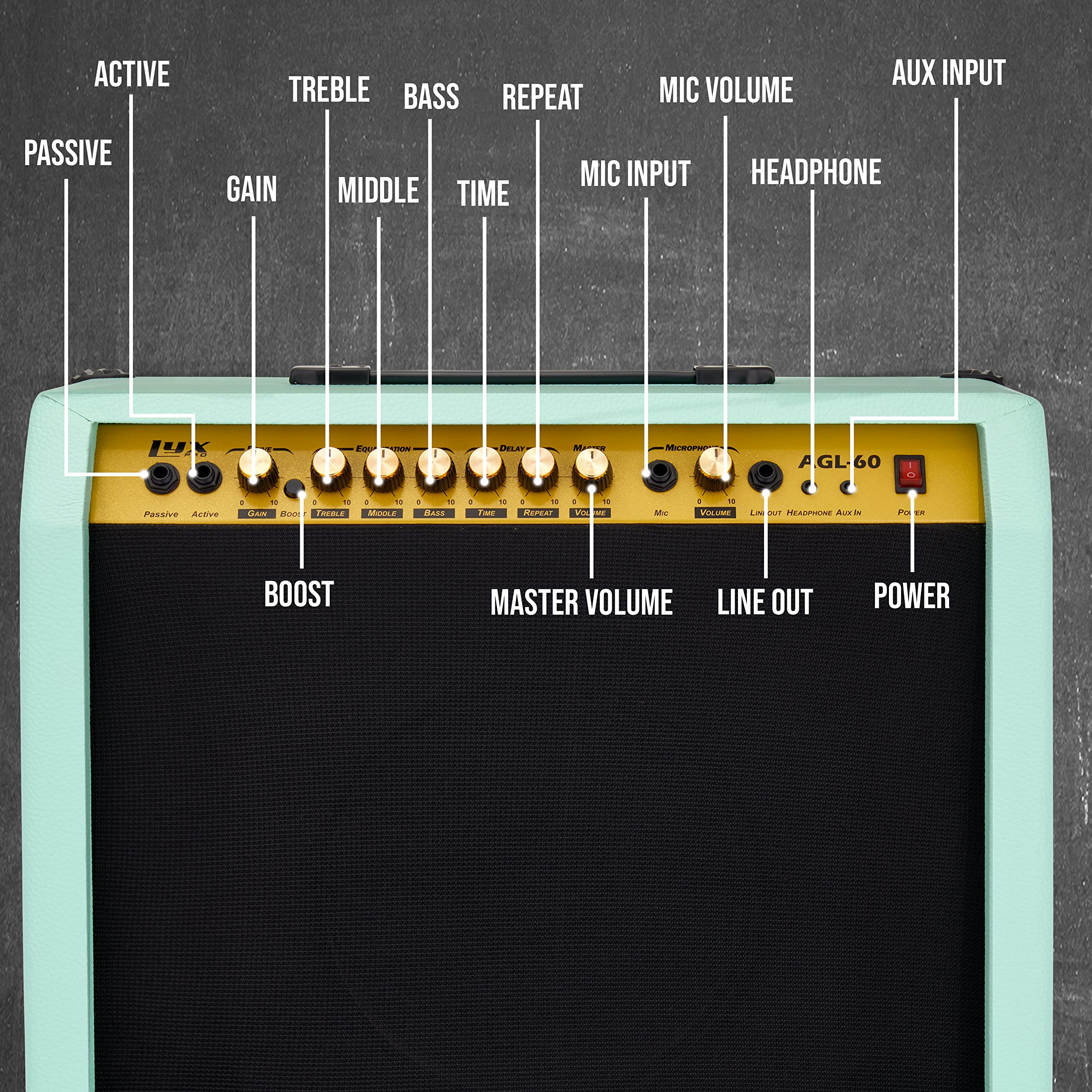 Foto 2 | Amplificador De Guitarra Eléctrica Lyxpro Combo De 60 W Con Altavoz De 10 Pulgadas - Venta Internacional.