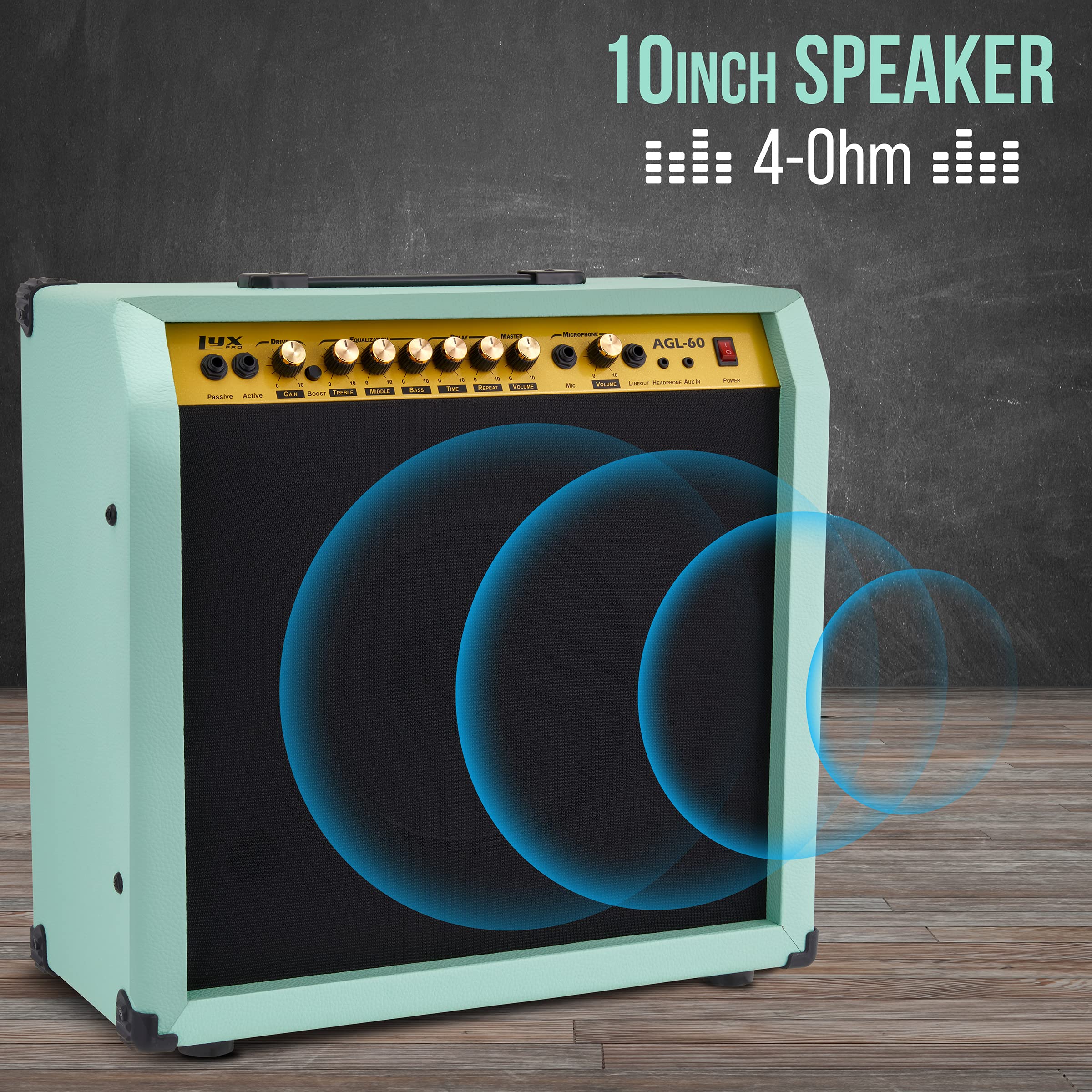 Foto 5 pulgar | Amplificador De Guitarra Eléctrica Lyxpro Combo De 60 W Con Altavoz De 10 Pulgadas - Venta Internacional.