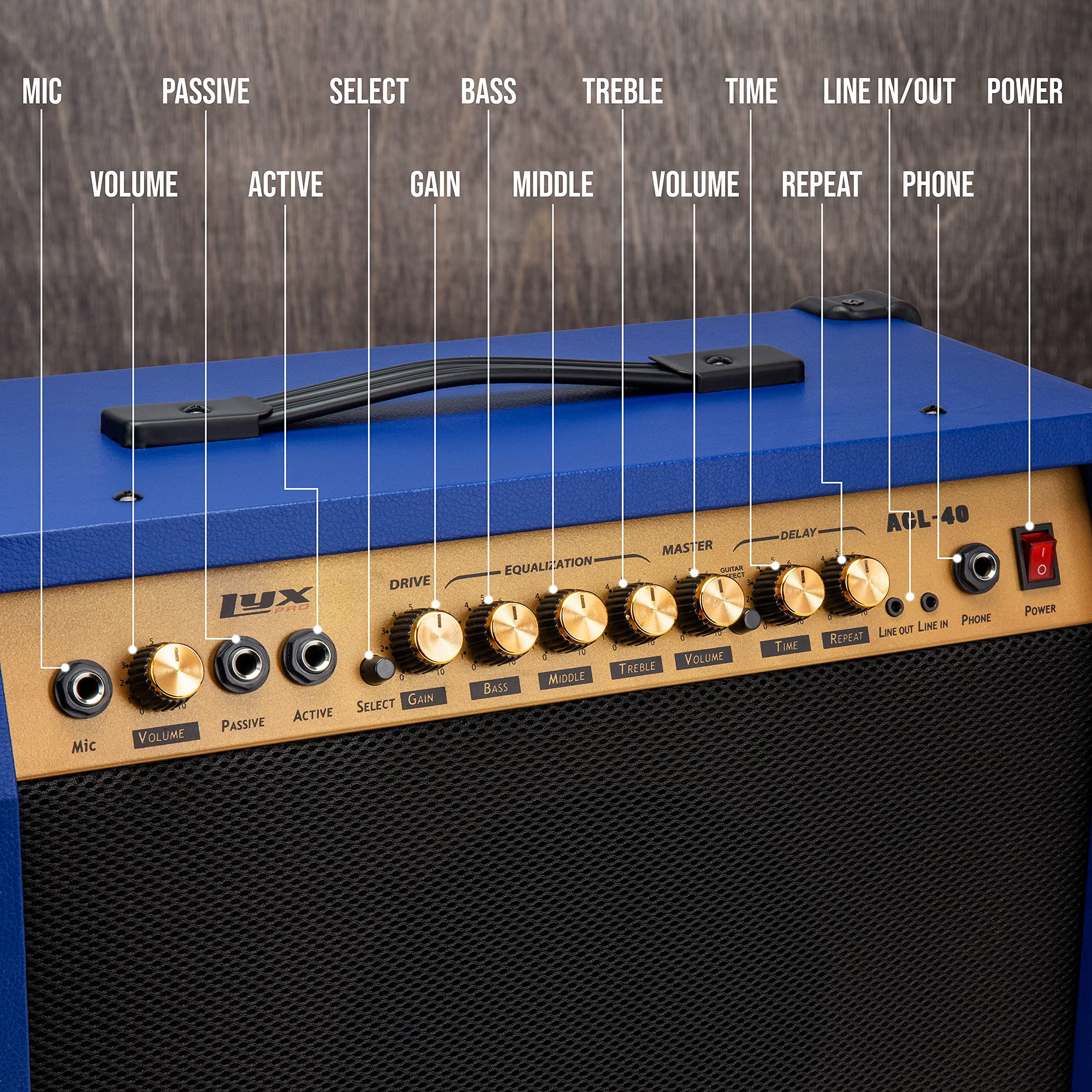 Foto 3 pulgar | Amplificador De Guitarra Eléctrica Lyxpro Combinado De 40 W Con Altavoz De 8» - Venta Internacional.