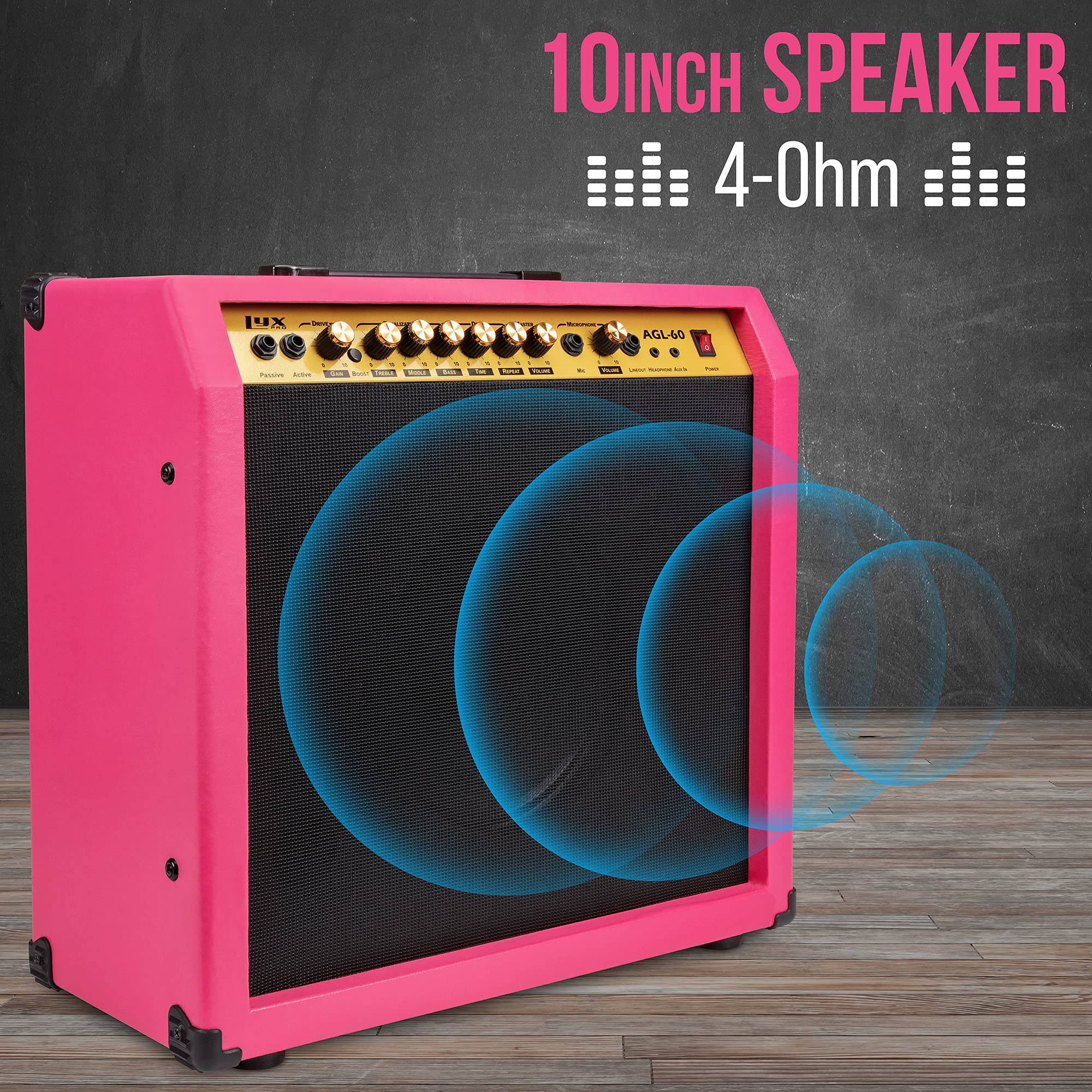 Foto 5 pulgar | Amplificador De Guitarra Eléctrica Lyxpro Combo De 60 W Con Altavoz De 10 Pulgadas - Venta Internacional.