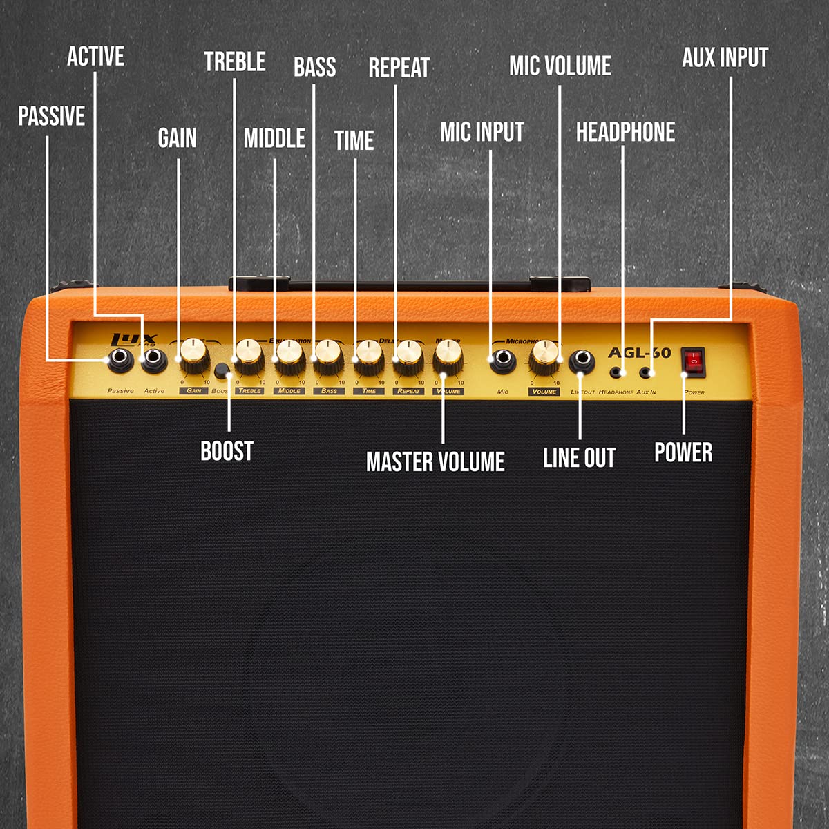 Foto 3 pulgar | Amplificador De Guitarra Eléctrica Lyxpro Combo De 60 W Con Altavoz De 10 Pulgadas - Venta Internacional.