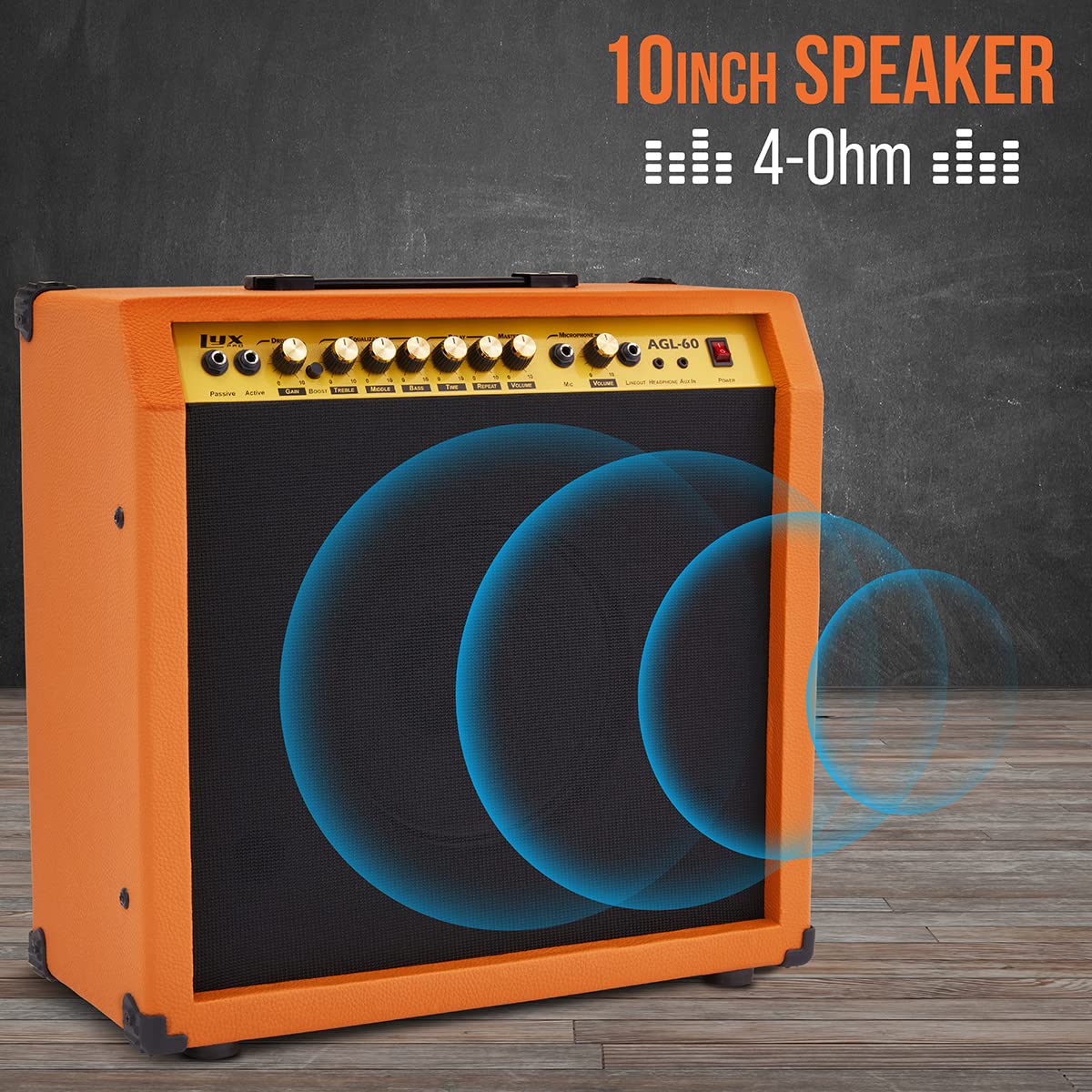 Foto 5 pulgar | Amplificador De Guitarra Eléctrica Lyxpro Combo De 60 W Con Altavoz De 10 Pulgadas - Venta Internacional.