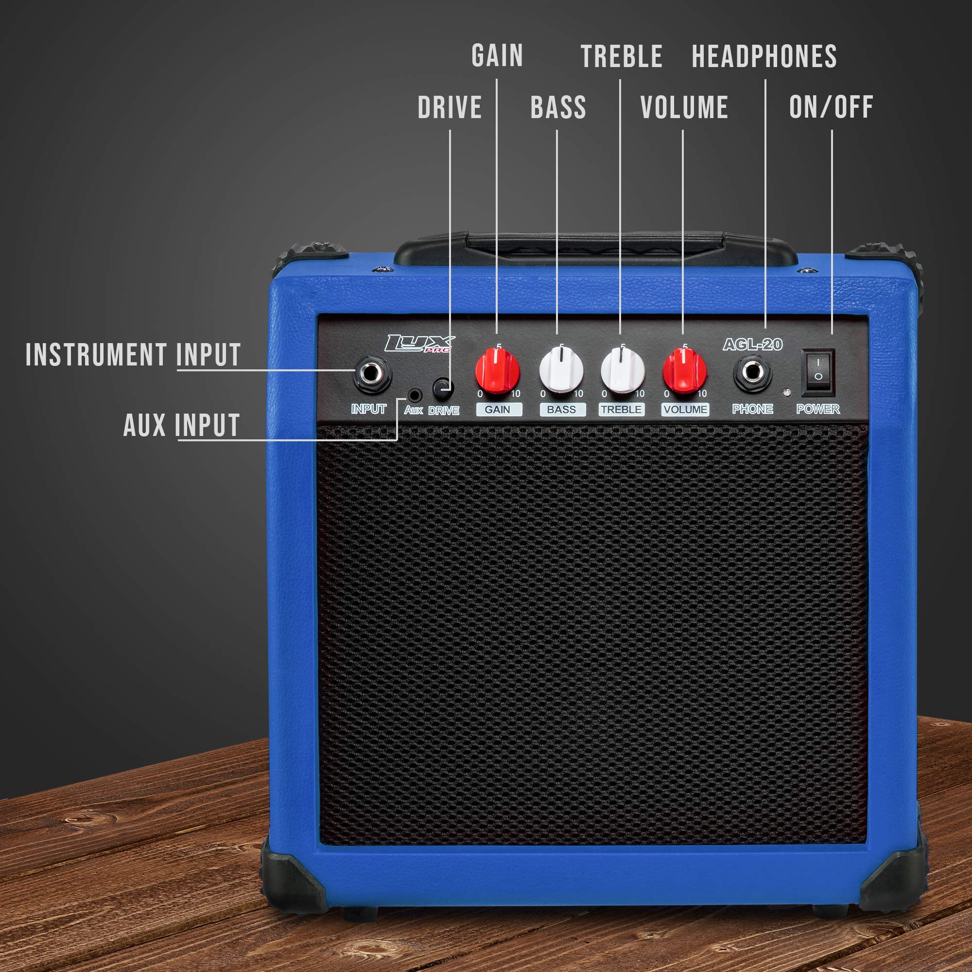 Foto 3 pulgar | Amplificador Para Guitarra Eléctrica Lyxpro De 20 W Con Altavoz - Azul - Venta Internacional.