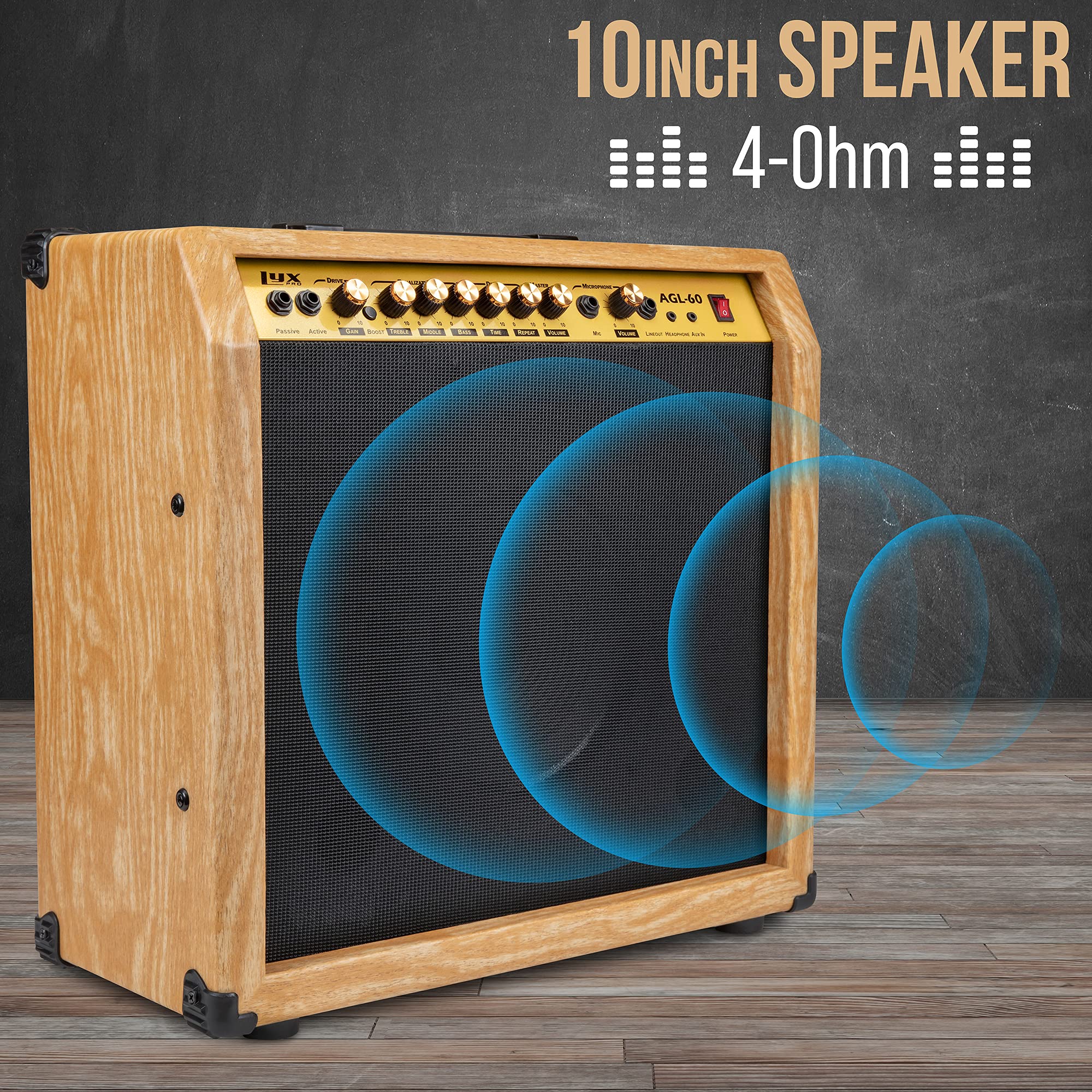 Foto 5 pulgar | Amplificador De Guitarra Eléctrica Lyxpro Combo De 60 W Con Altavoz De 10 Pulgadas - Venta Internacional.