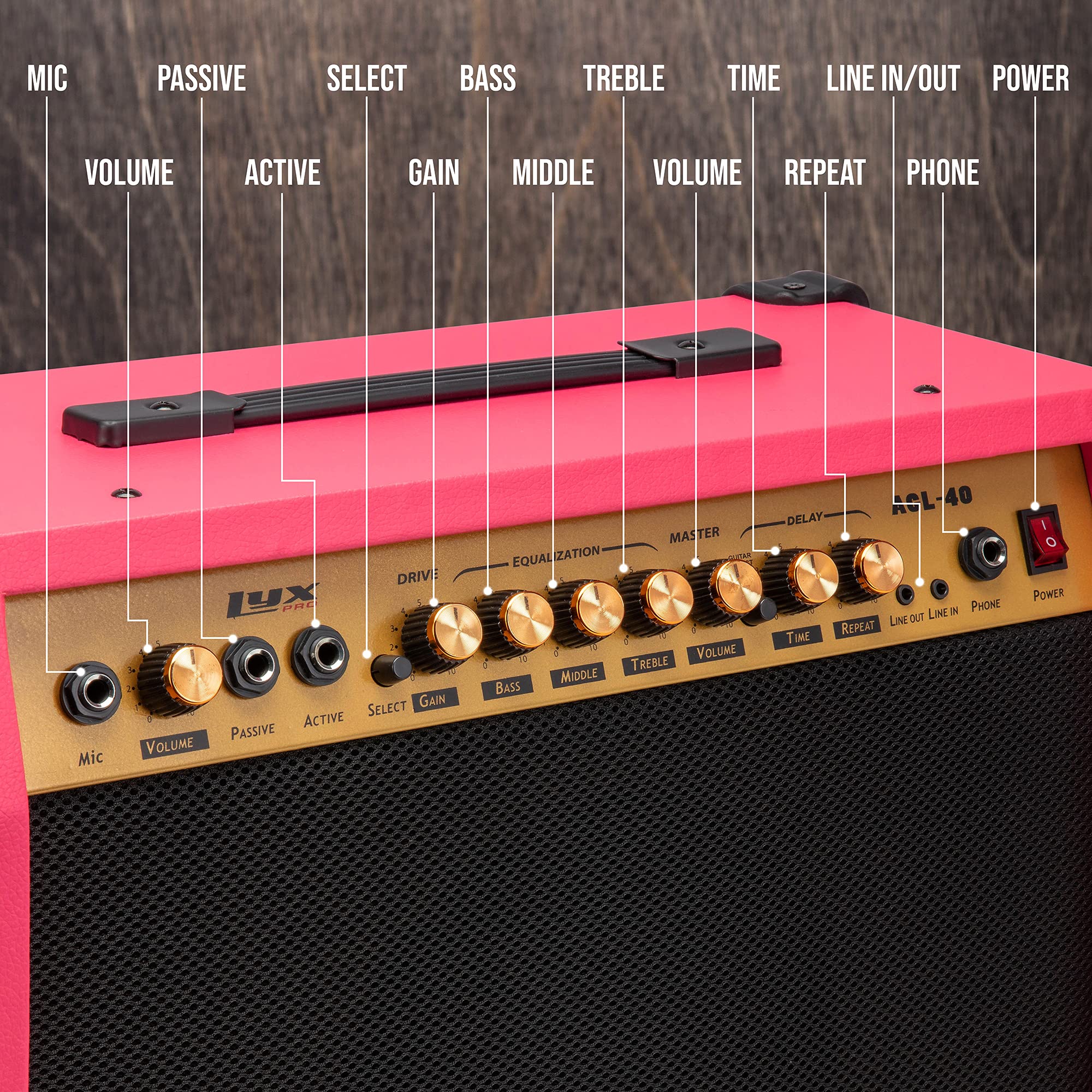 Foto 3 pulgar | Amplificador De Guitarra Eléctrica Lyxpro Combinado De 40 W Con Altavoz De 8» - Venta Internacional.