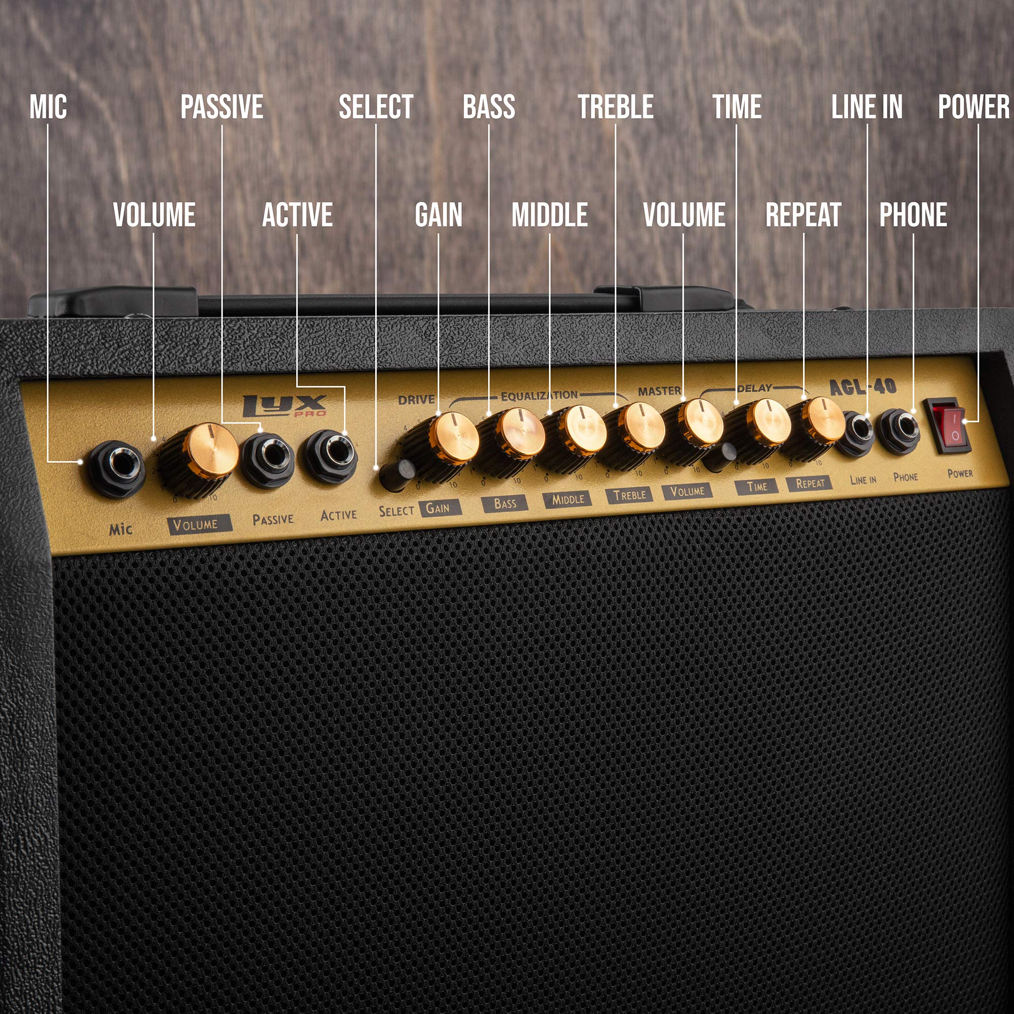 Foto 3 pulgar | Amplificador De Guitarra Eléctrica Lyxpro Combinado De 40 W Con Altavoz De 8» - Venta Internacional.