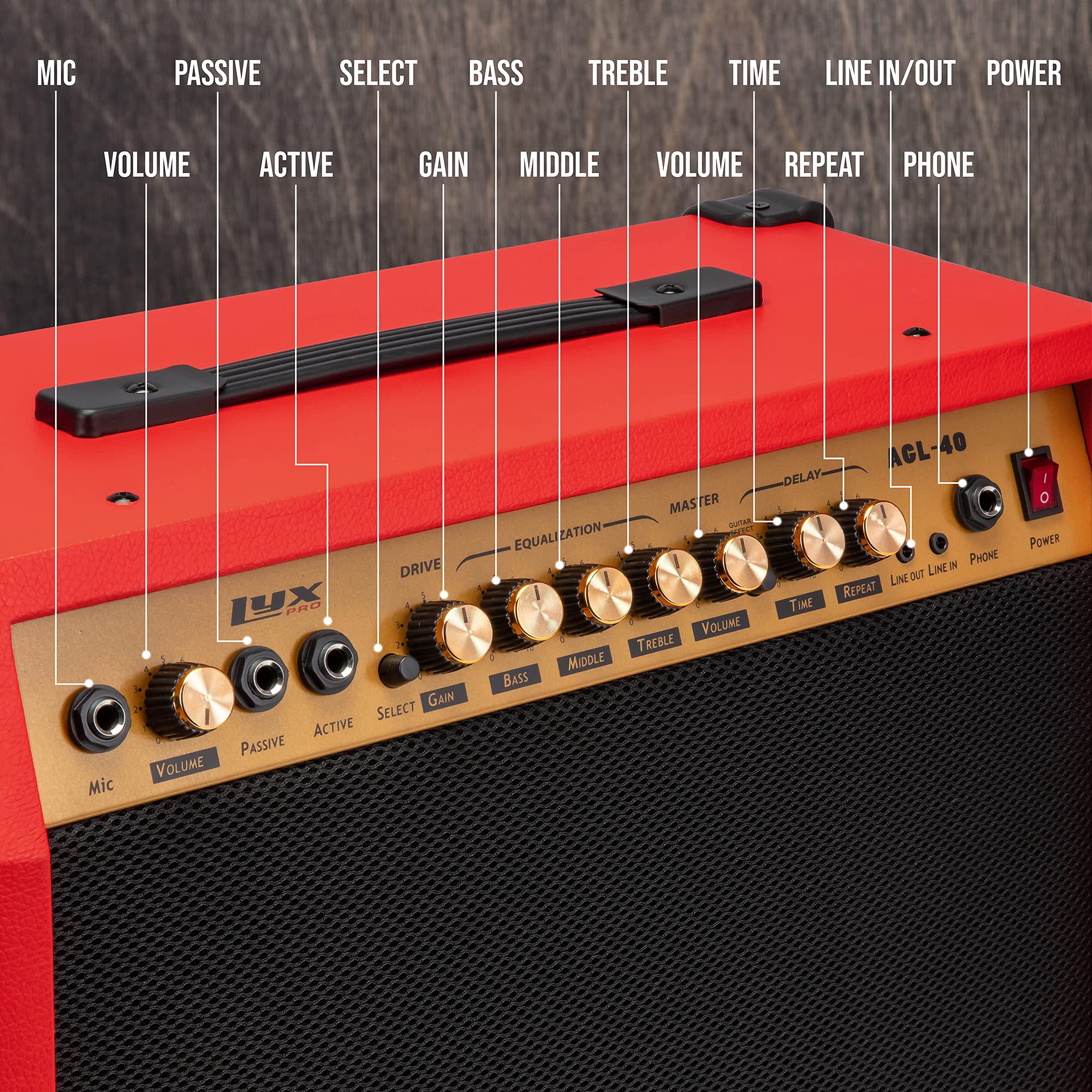 Foto 3 pulgar | Amplificador De Guitarra Eléctrica Lyxpro Combinado De 40 W Con Altavoz De 8» - Venta Internacional.