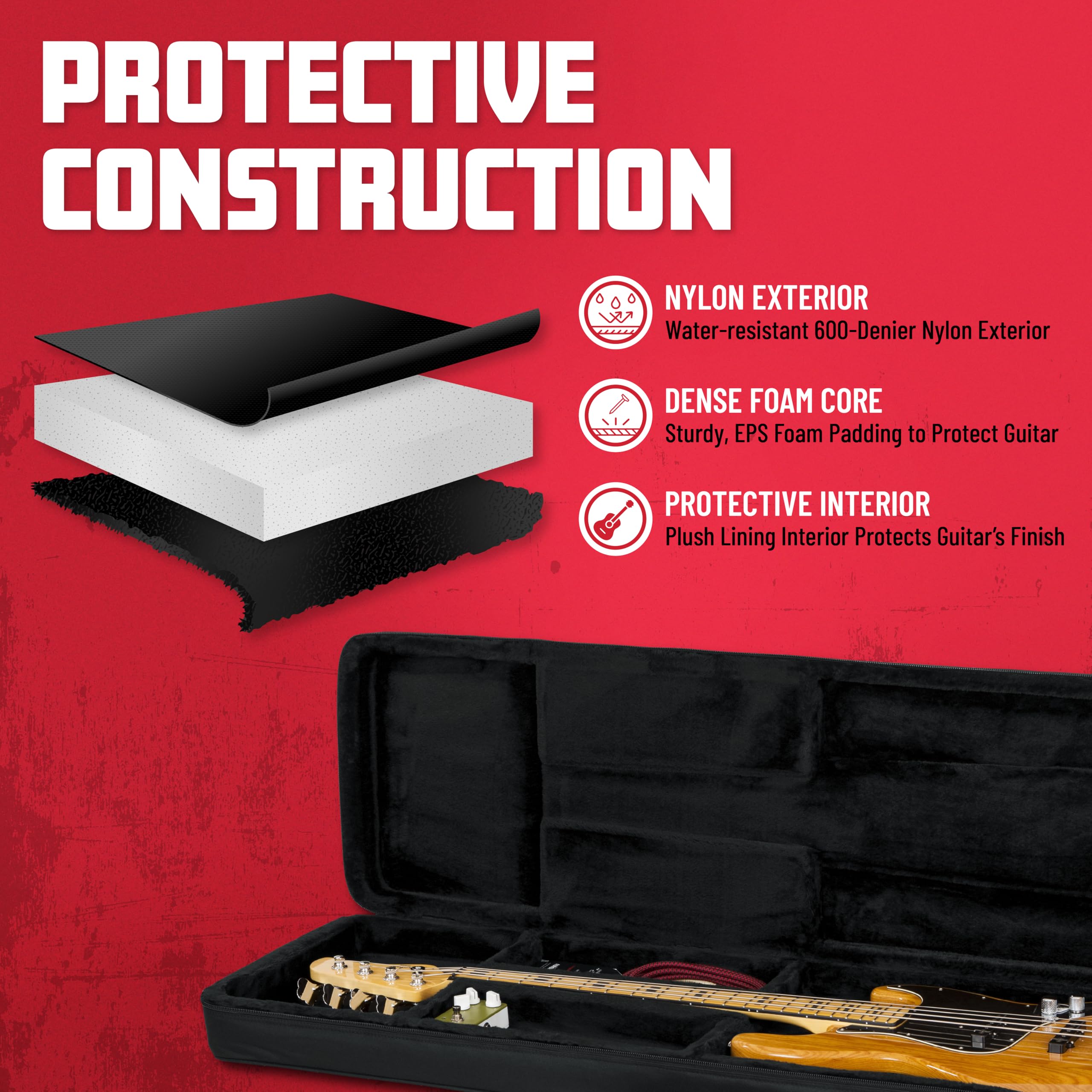 Foto 4 pulgar | Funda De Guitarra Gator Cases De Espuma De Polietileno Ligera Para Bar Eléctrico - Venta Internacional.