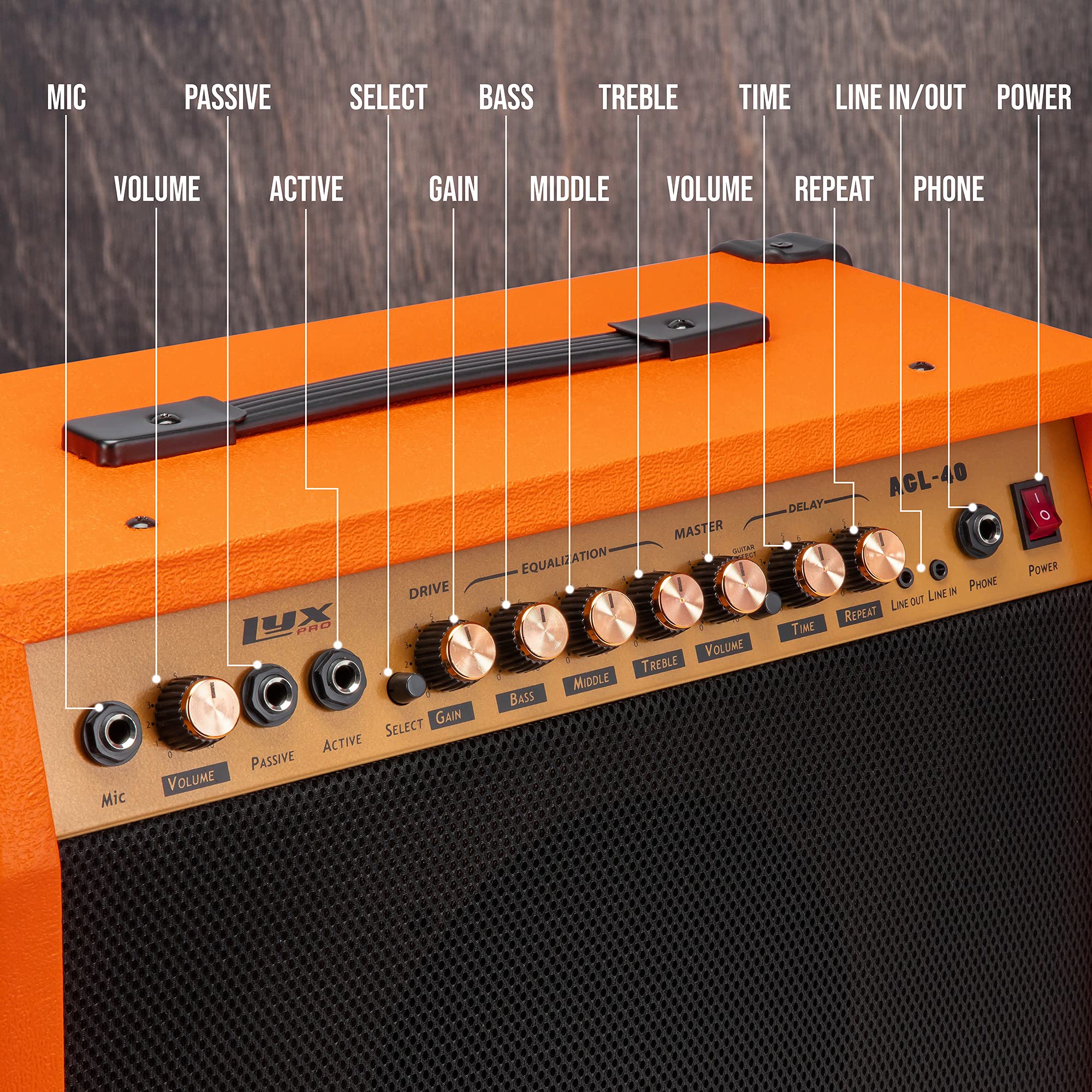 Foto 3 pulgar | Amplificador Para Guitarra Eléctrica Lyxpro 40w Solid State Studio - Venta Internacional.