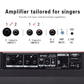 Foto 7 | Amplificador Eléctrico Para Guitarra Acústica Coolmusic Bp40d 80w - Venta Internacional.