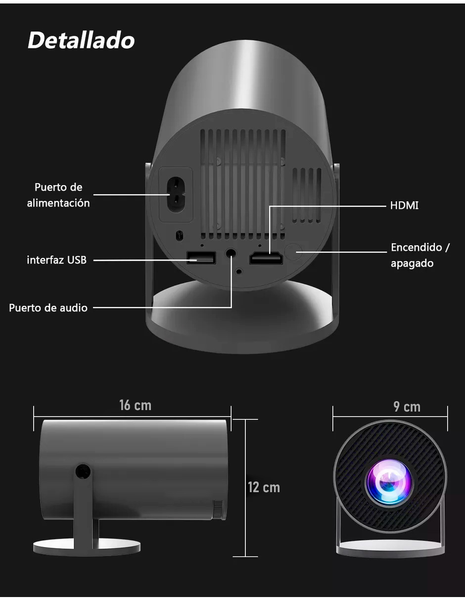 Foto 7 pulgar | Proyector Portátil Petukita Box Hy 300 Gris