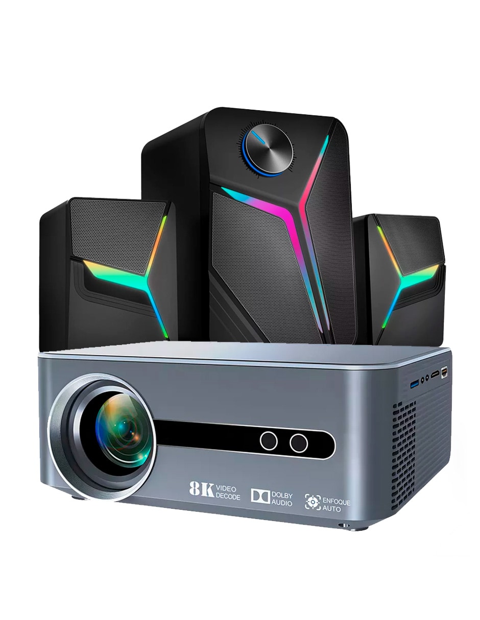 Combo Proyector Portatil T1 Pro Full Hd Petukita Box + Bocinas N-191 $4,499