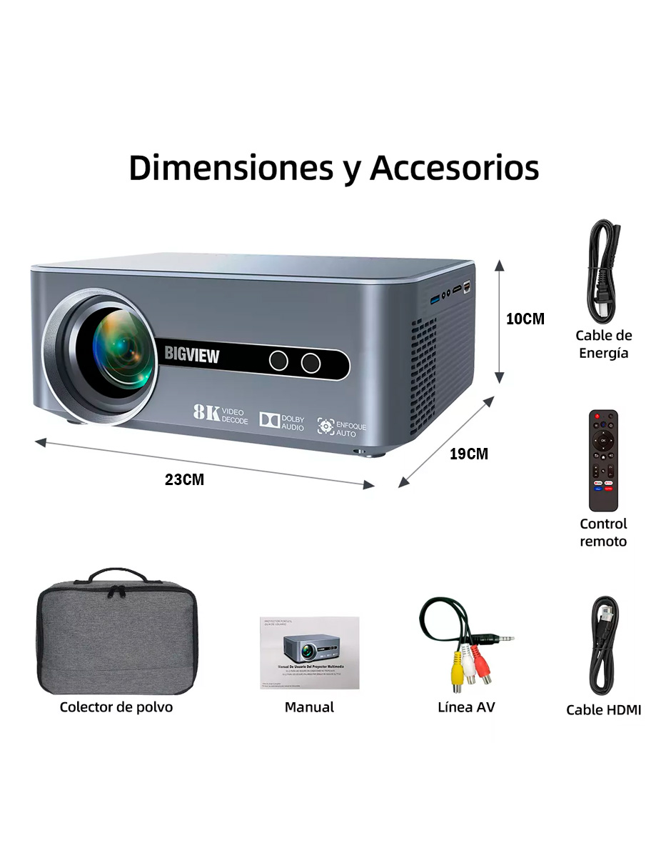 Foto 8 pulgar | Combo Proyector Portatil T1 Pro Full Hd Petukita Box + Bocinas N-191