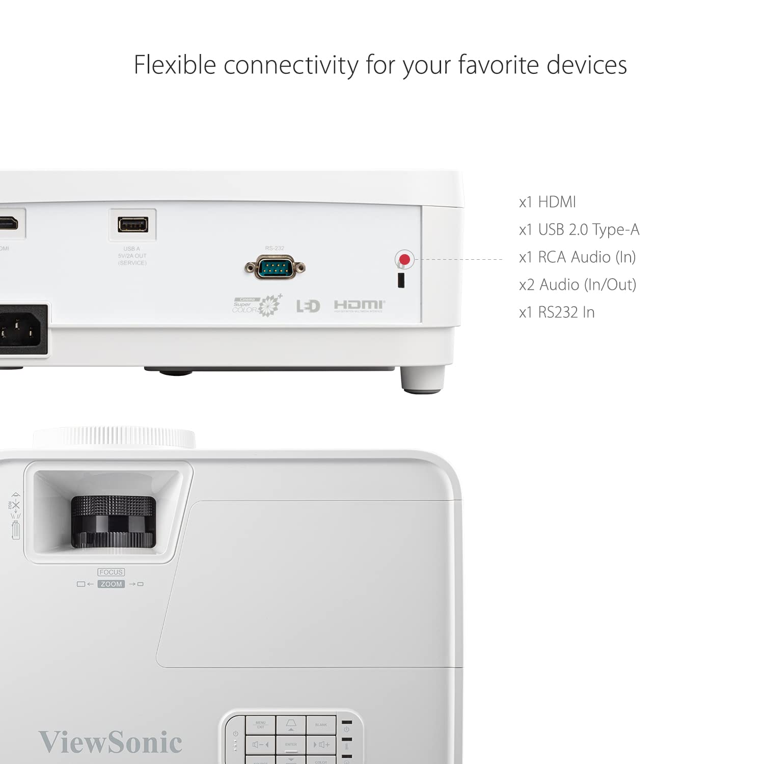 Foto 7 pulgar | Proyector Viewsonic Ls500wh, 3000 Lúmenes, Led Wxga, 30.000 Horas - Venta Internacional.
