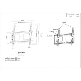 Foto 6 | Soporte Tv para Pared 80kg Manhattan 461474 32'' A 55'' Alineación Ajuste Vertical