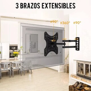 Foto 2 | Soporte de TV con Movilidad Brazos de 17 '' a 42'' Eo Safe Imports Esi-6379 color Negro
