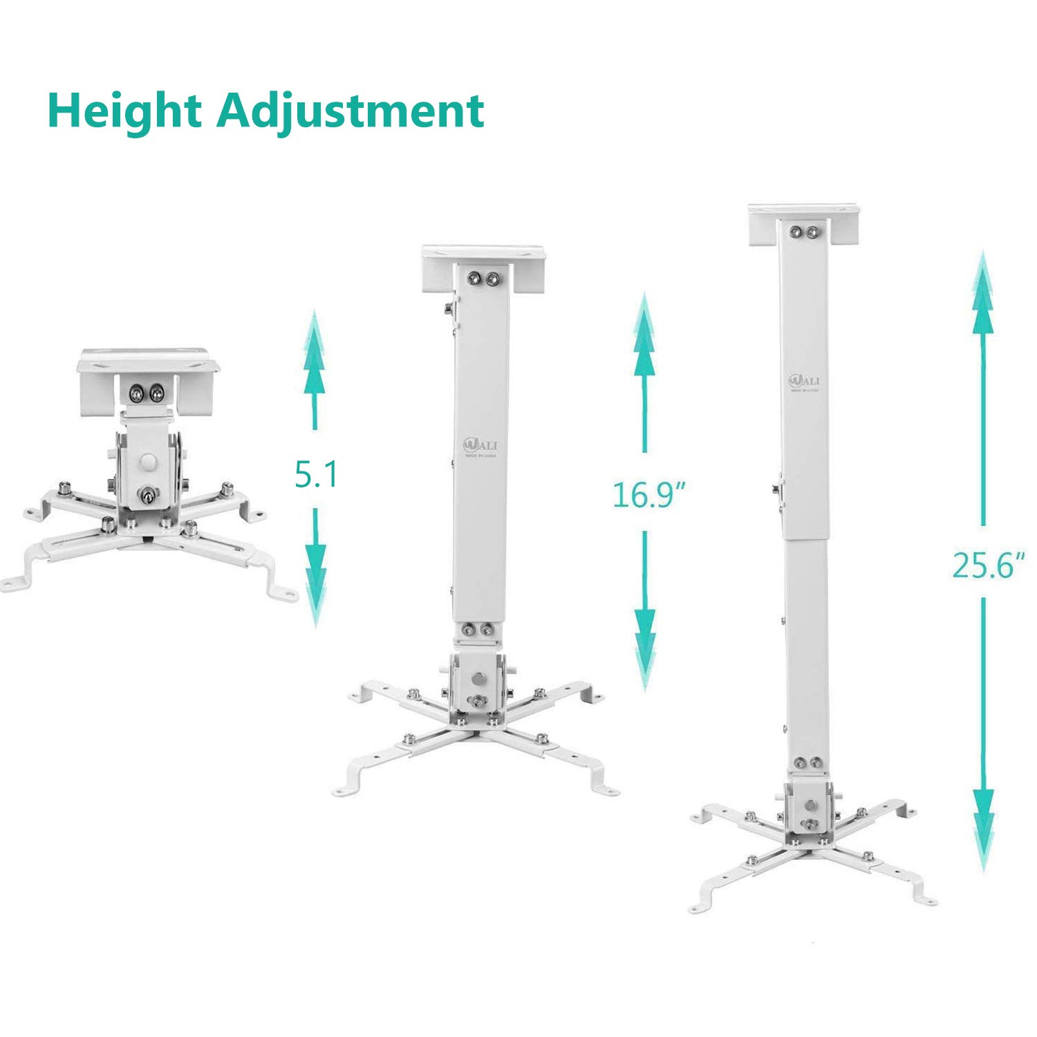 Foto 5 pulgar | Soporte Para Proyector Wali Universal Pm-001-w Para Techo, 20 Kg, Blanco - Venta Internacional.