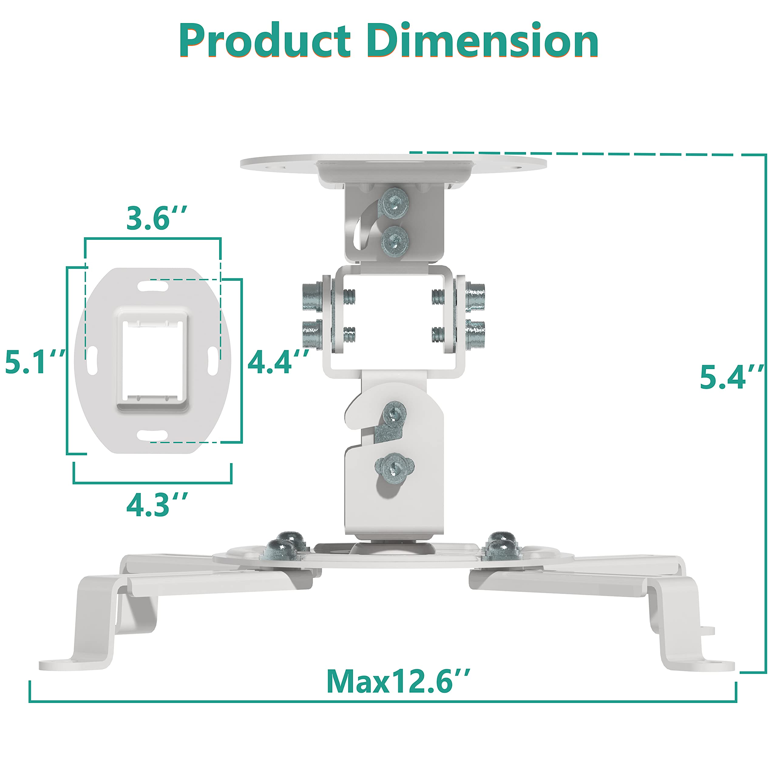 Foto 4 pulgar | Soporte De Techo Para Proyector Wali Universal Low Profile Pm-002-w - Venta Internacional.