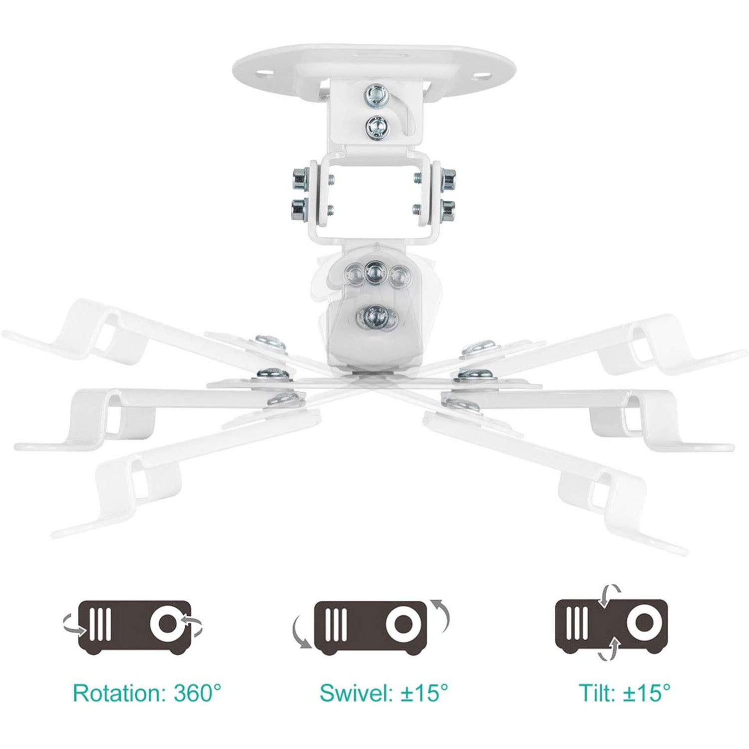 Foto 8 pulgar | Soporte De Techo Para Proyector Wali Universal Low Profile Pm-002-w - Venta Internacional.