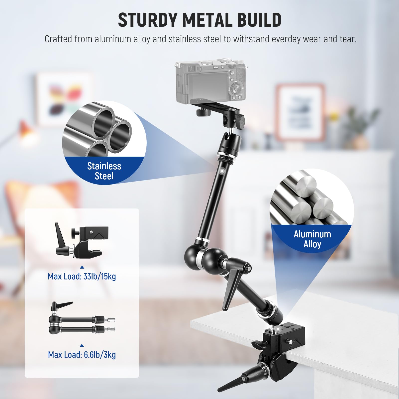 Foto 6 | Soporte Para Cámara Neewer 21 Magic Arm Con Super Clamp Ua018 - Venta Internacional.