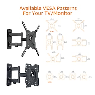 Foto 2 | Soporte De Pared Para Tv Amazon Basics Full Motion, 26-55 Pulgadas, 36,3 Kg - Venta Internacional.