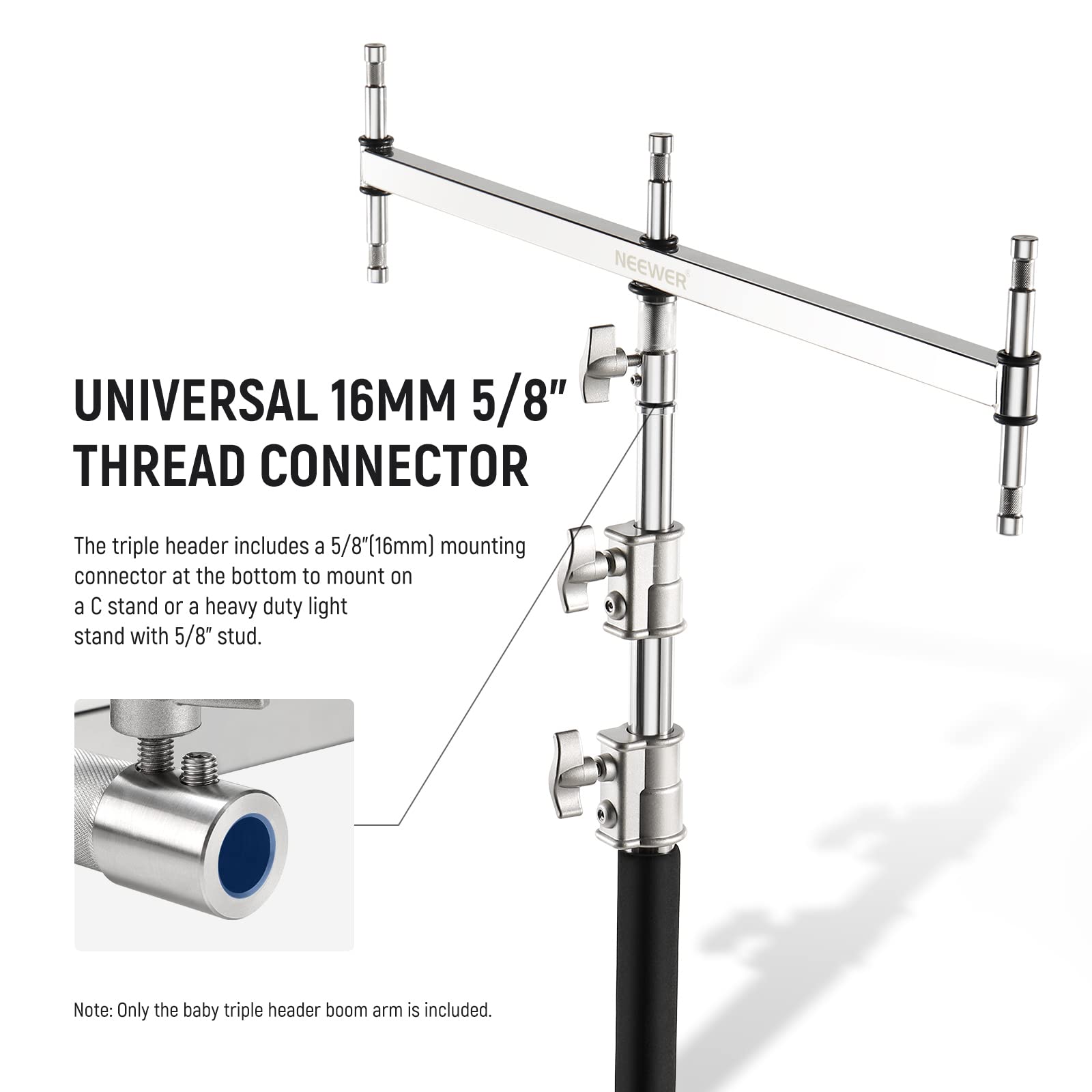 Foto 3 pulgar | Cabezal Triple Boom Arm Neewer Baby Para Luz Led Y Flash Estroboscópico - Venta Internacional.