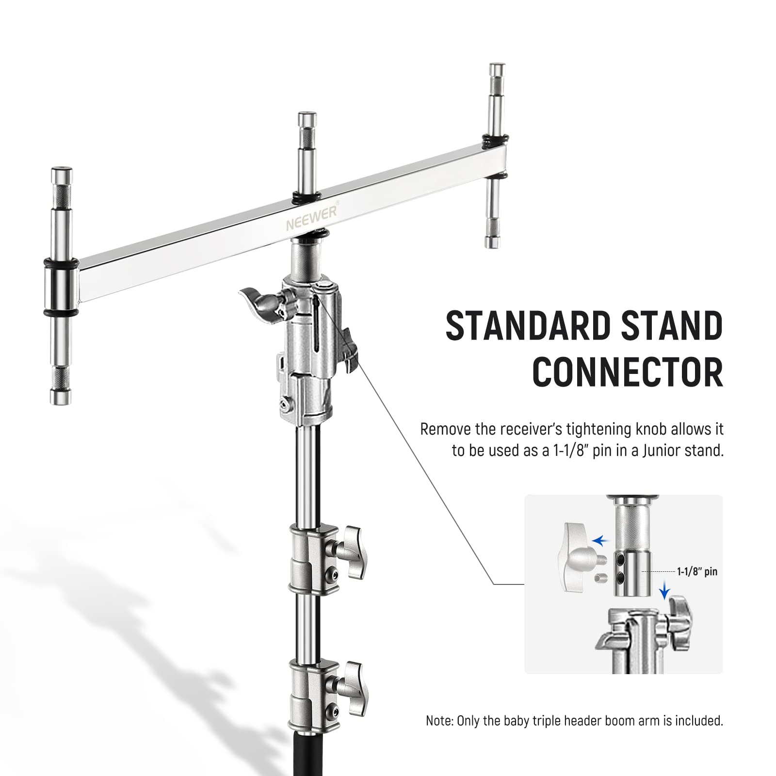 Foto 4 pulgar | Cabezal Triple Boom Arm Neewer Baby Para Luz Led Y Flash Estroboscópico - Venta Internacional.