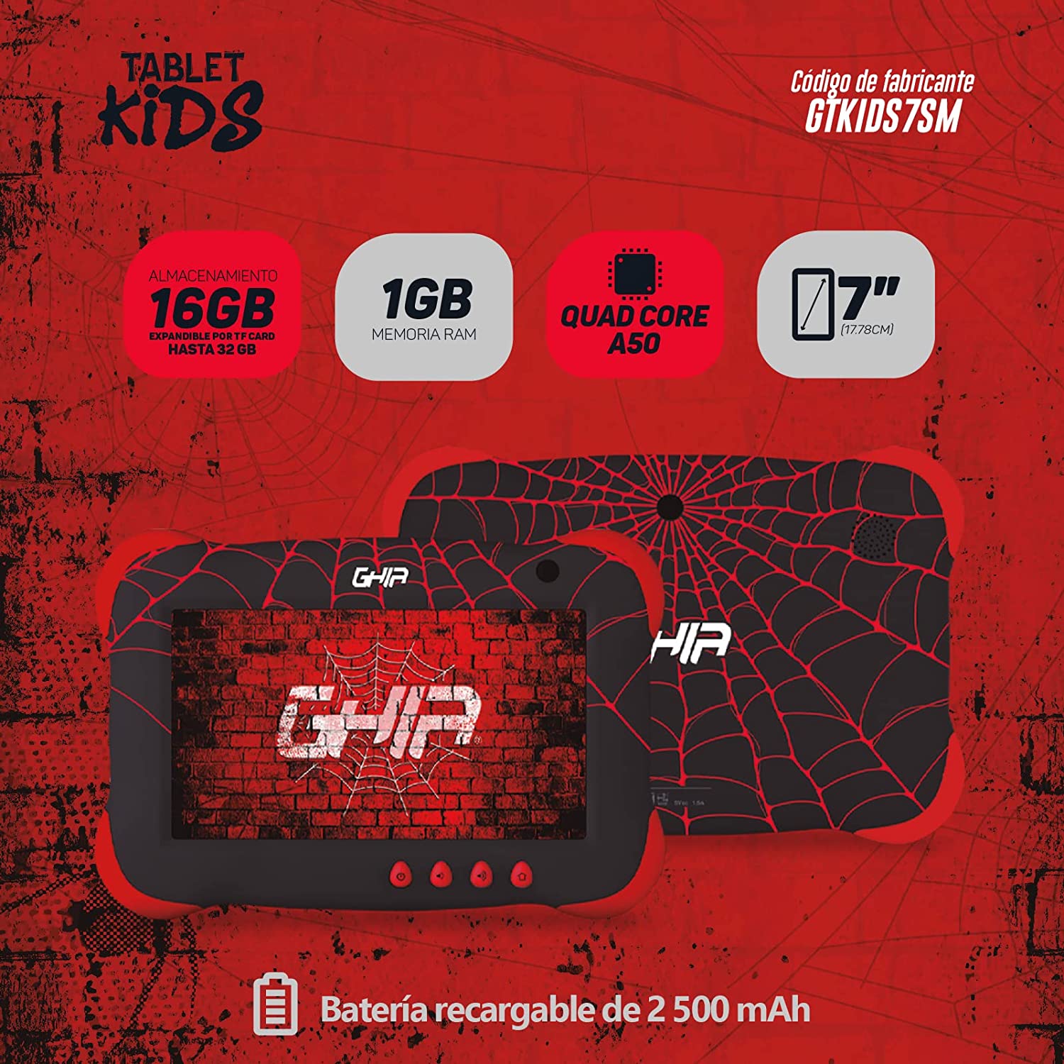 Foto 3 pulgar | Tablet Ghia Kids Kids/gtkids7 7'' 16gb Negra Y 1gb De Memoria Ram