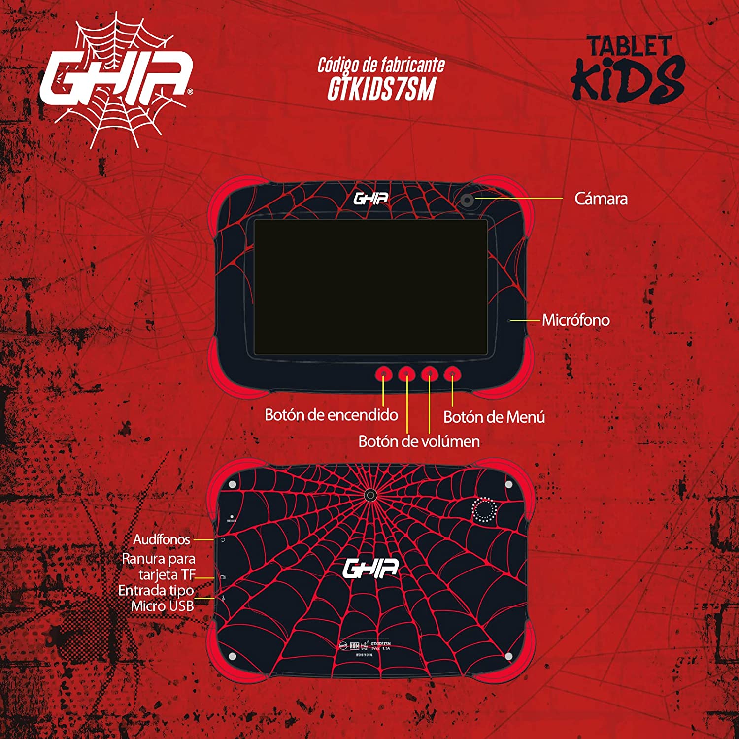 Foto 4 pulgar | Tablet Ghia Kids Kids/gtkids7 7'' 16gb Negra Y 1gb De Memoria Ram