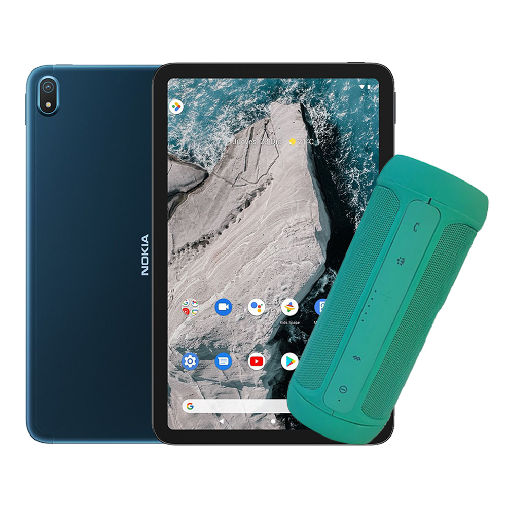 Foto 1 | Tableta Nokia T20 4/64 Gb color Azul + Bocina Charge2 color Verde