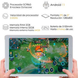Foto 2 | Tablet Vak VM-73x de 8" HD 2 + 32 GB Doble Cámara SIM Android 11 WiFi