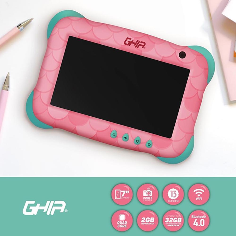 Foto 4 pulgar | Tablet 7 Pulgadas Ghia Kids 2 GB 32 GB Wifi Android 13 Gk133s2 Sirena