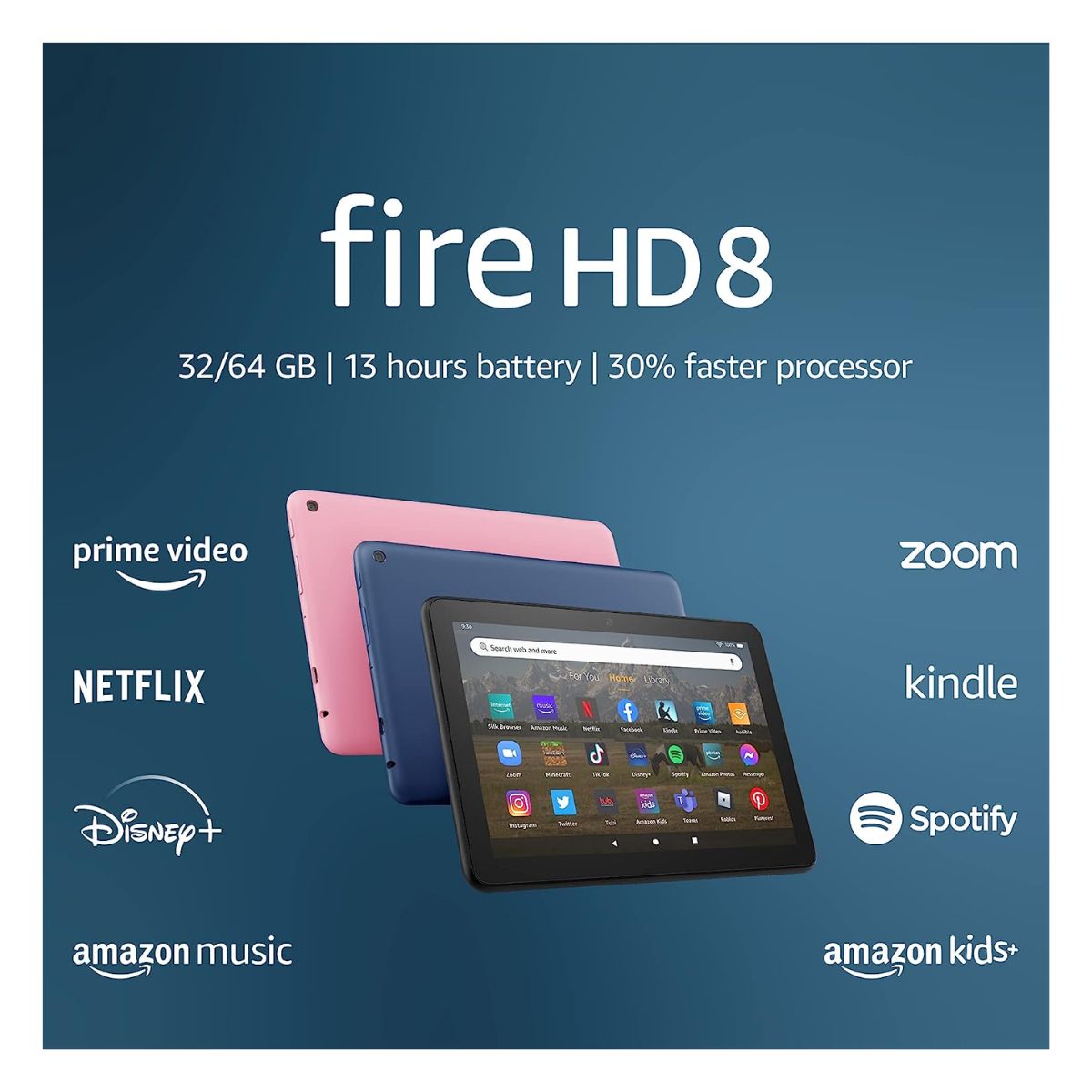 Foto 3 pulgar | Tablet Fire Hd 8 Amazon (2022) Color Negro  Hd con Wi-fi 32GB