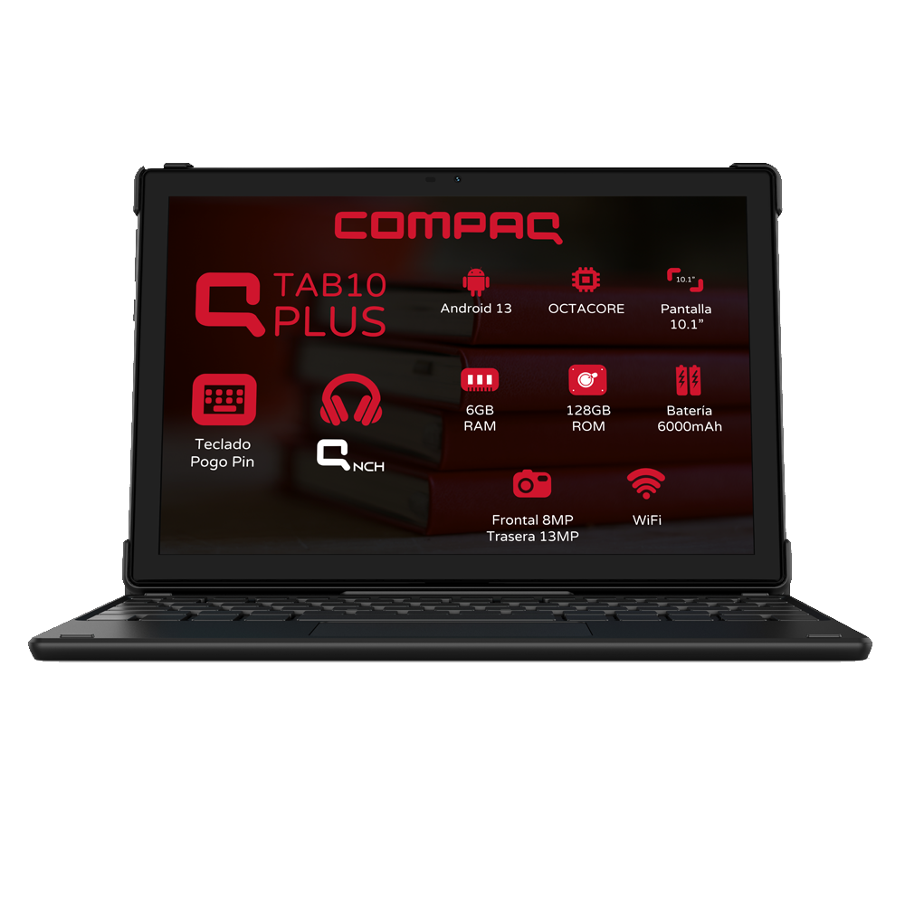 Foto 2 | Tablet Compaq Q10 Plus: 10.1" Hd Cámara Frontal 8mp Trasera 13mp 6000 Mah + Teclado + Audífonos