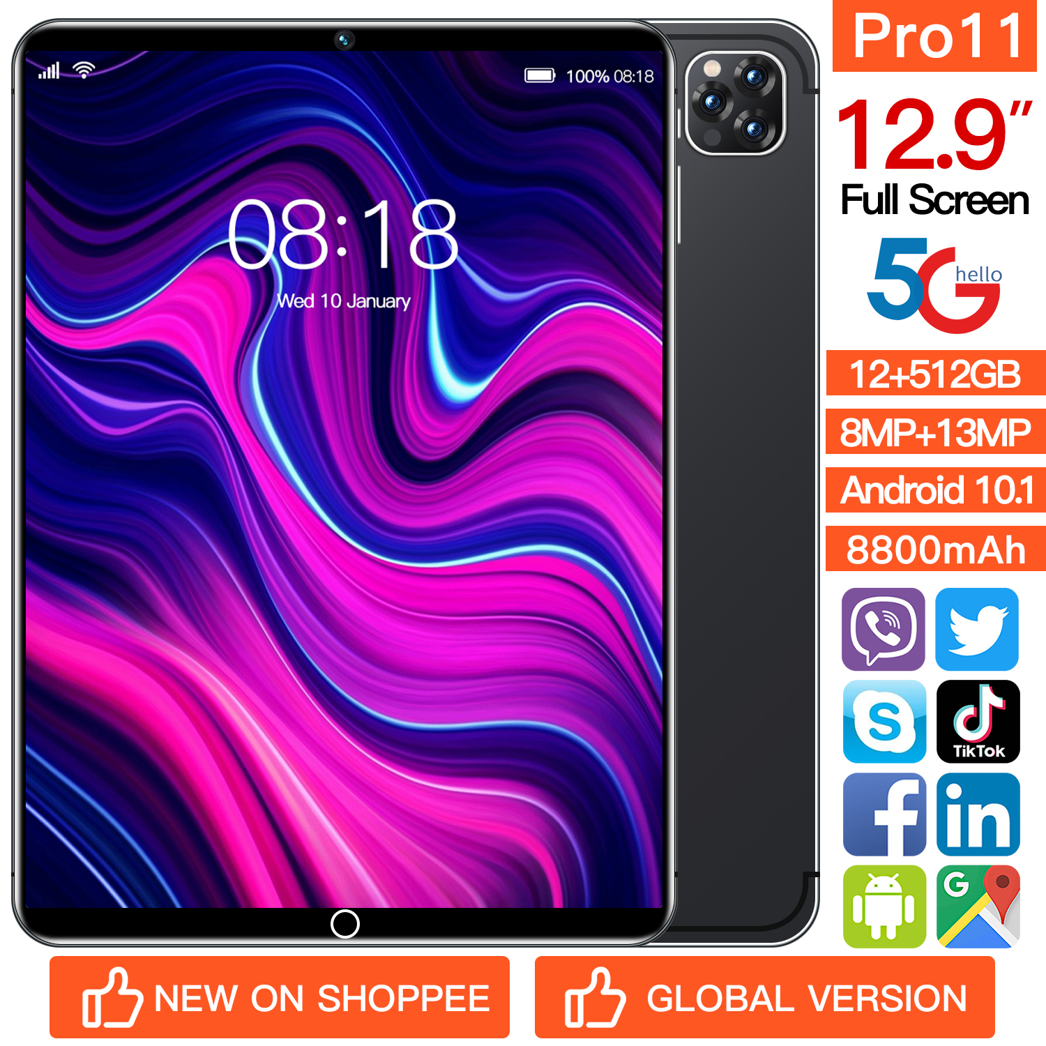 Venta Internacional-tableta Pro11 De 10,9 Pulgadas: 12 Gb De Ram, 512 Gb De Rom