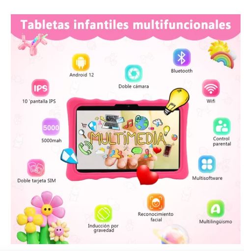 Foto 3 pulgar | Tableta para Niños Wünd Android 12 3 GB RAM 64 GB 10.1'' Wifi BT