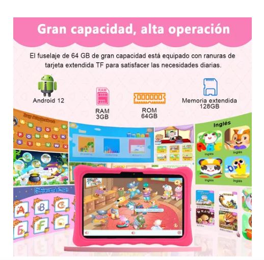 Foto 4 pulgar | Tableta para Niños Wünd Android 12 3 GB RAM 64 GB 10.1'' Wifi BT