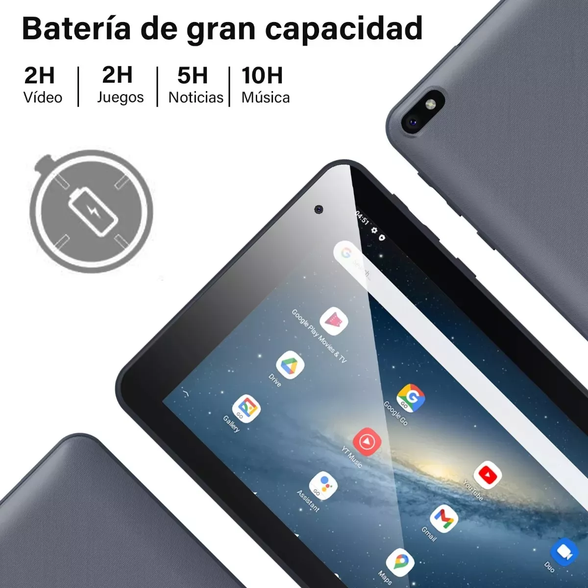 Foto 4 pulgar | Tablet De 7 Android 11 Tab 32gb Plata Y 2gb De Memoria Ram Eo Safe Imports Esi-14597 Negro