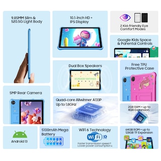 Foto 3 | Tablet Blackview Tab 30 Kids 10 De 6 Gb De Ram 64 Gb De Rom 5100 Mah - Venta Internacional