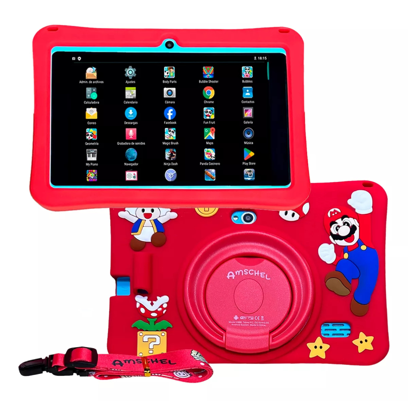 Tablet Para Niños 7'' Amschel K98 16gb Case Mario Bros