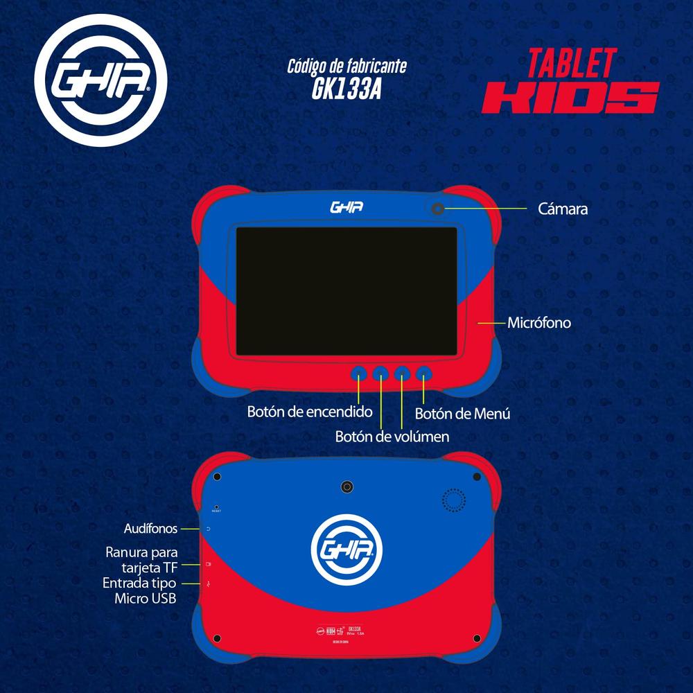 Foto 5 pulgar | Tablet Ghia Para Niños 7 Kids 7'' 16gb Android 11 Go