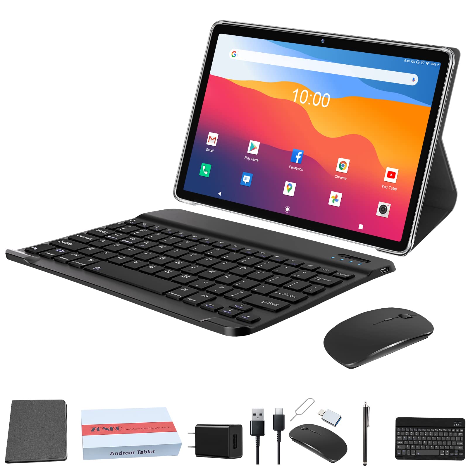 Tablet Zonko 2025 2 En 1 De 10 Pulgadas Y 128 Gb Con Android 14 + Accesorios - Venta Internacional.