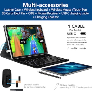 Foto 5 | Tablet Zonko 2025 2 En 1 De 10 Pulgadas Y 128 Gb Con Android 14 + Accesorios - Venta Internacional.