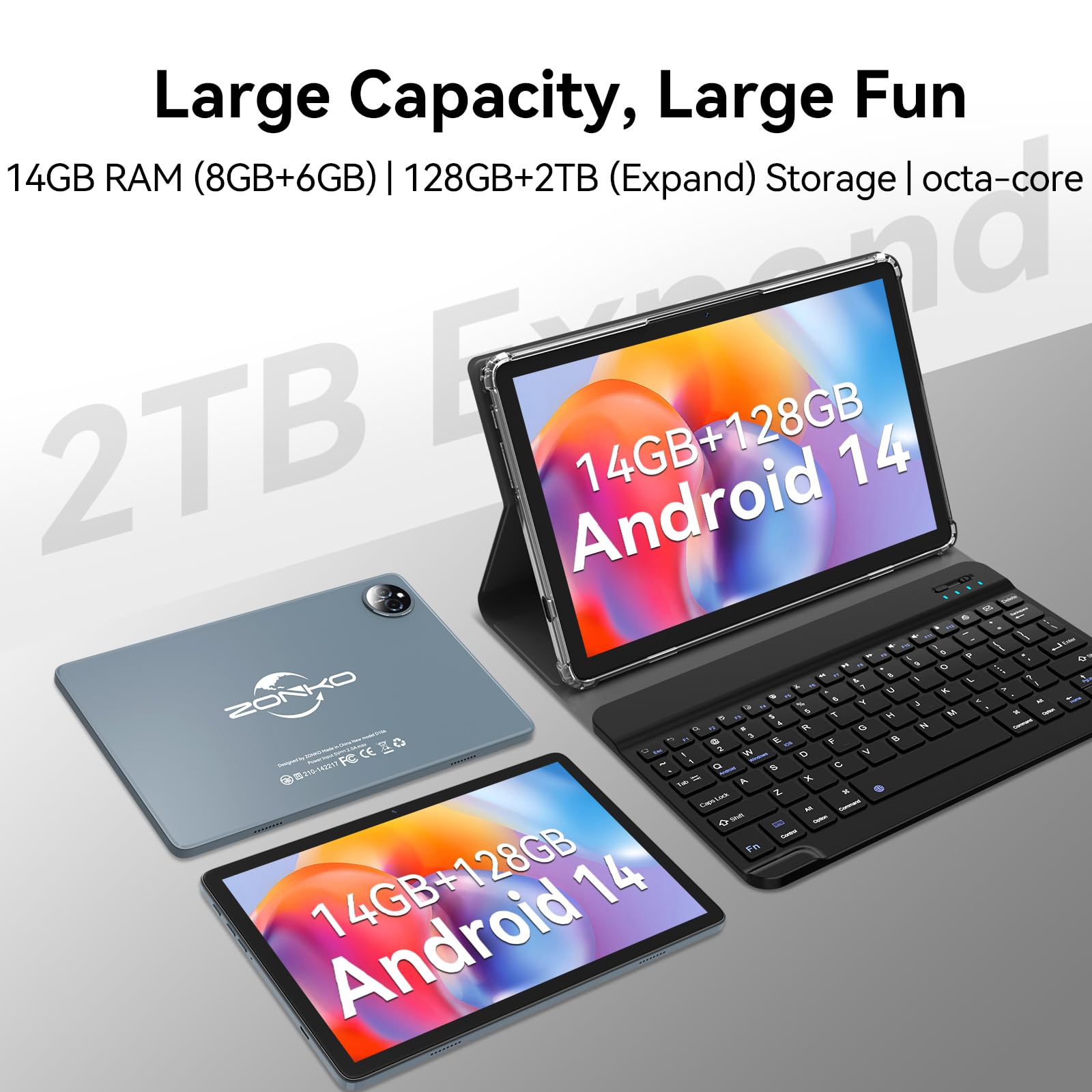 Foto 5 pulgar | Tableta Zonko 2025 Android 14 10 Pulgadas 128 Gb+14 Gb 2 Tb 4g 5g - Venta Internacional.